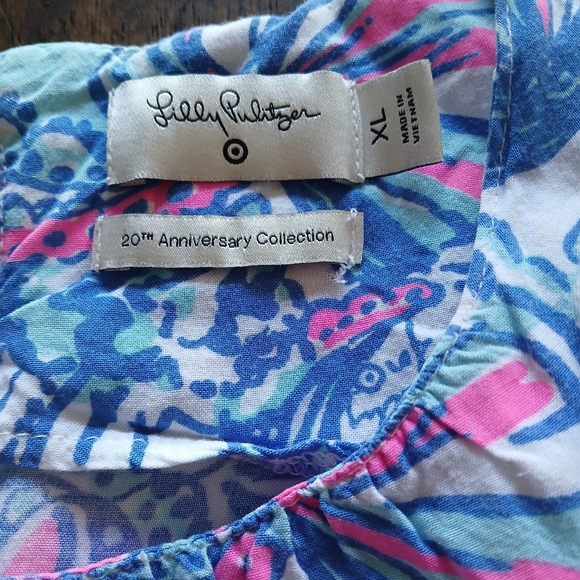 Lilly Pullitzer Sleeveless Floral Maxi Dress in Blue and Pink - Picture 6 of 9